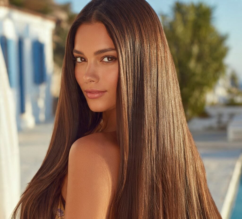 Long Straight Hair Center Part