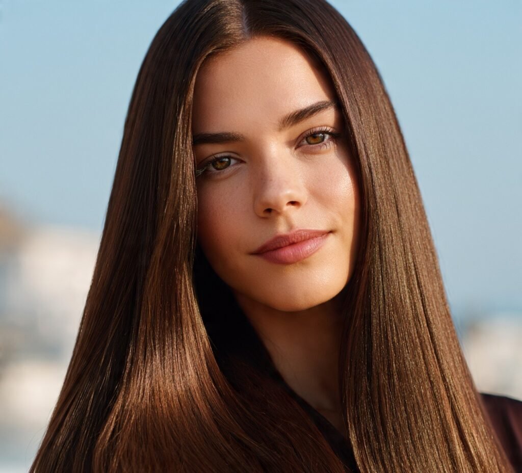 Long Straight Hair with Blunt Ends