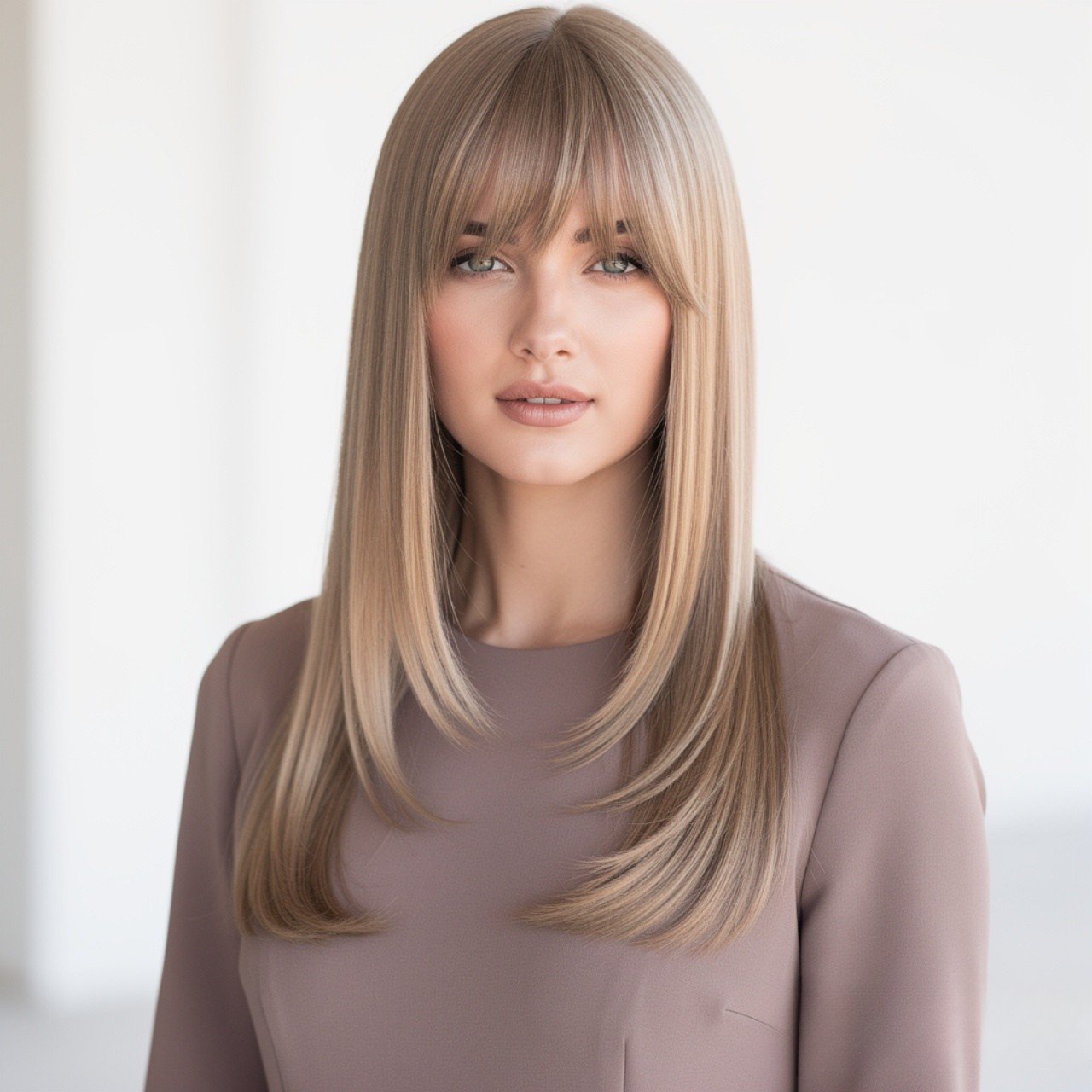 Long Straight Hair with Face Framing Layers