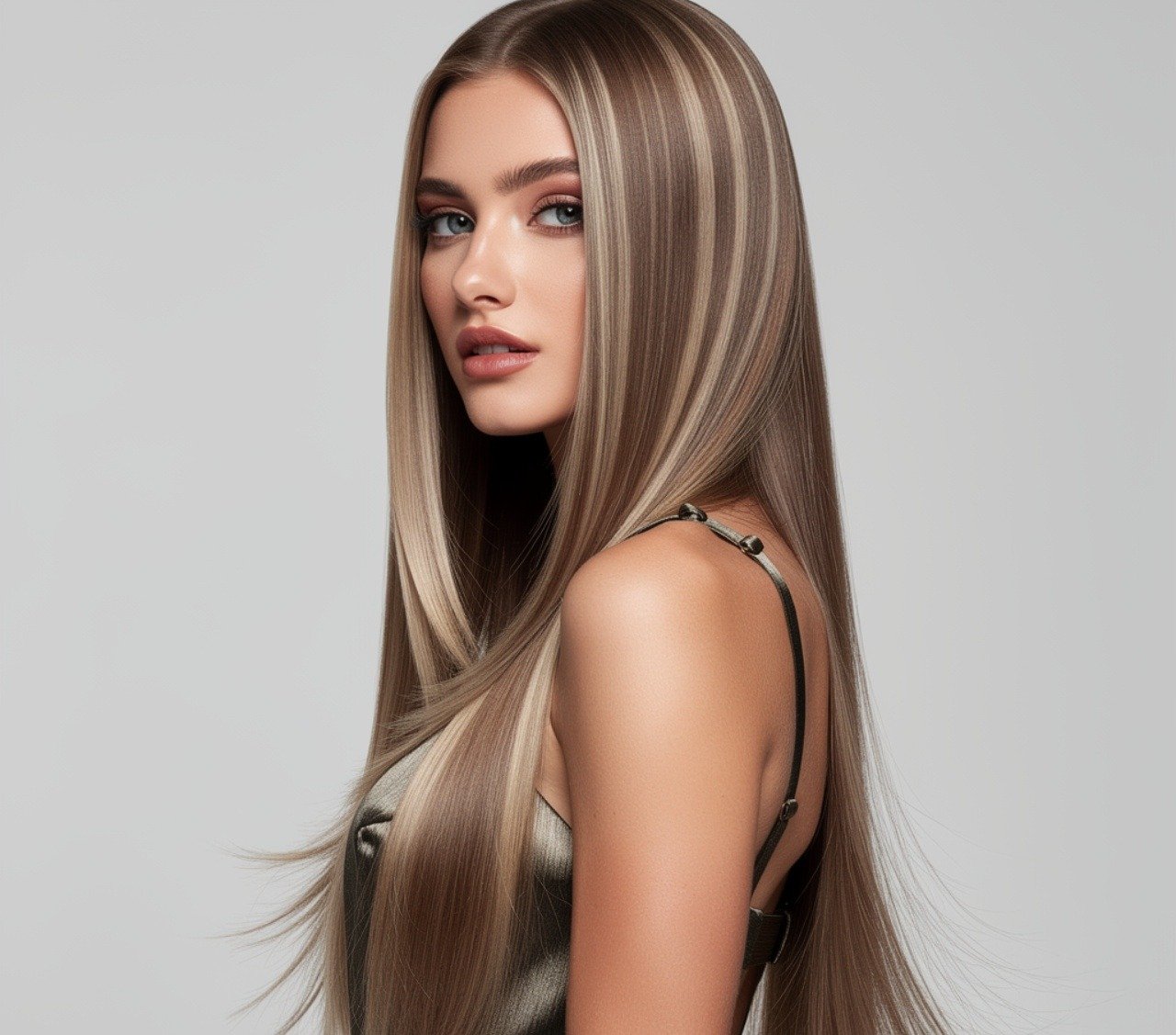 Long Straight Hair with Feathered Layers