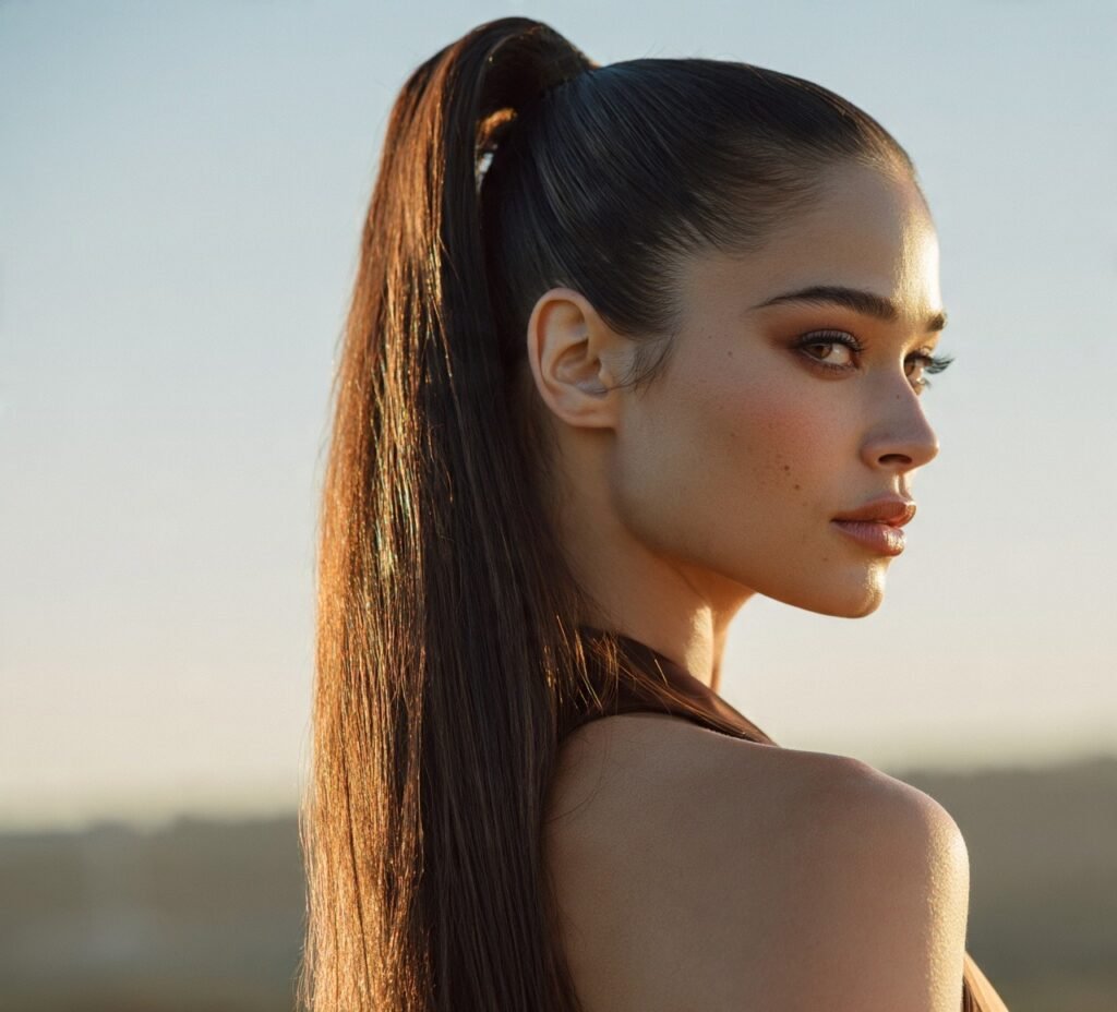Long Straight High Ponytail