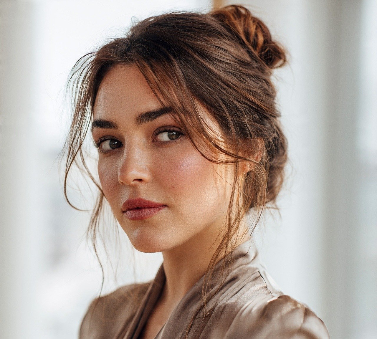 Cute Hairstyles For Long Hair: 16 Stunning Ideas 15 Loose Boho Bun with Tendrils Cute Hairstyle