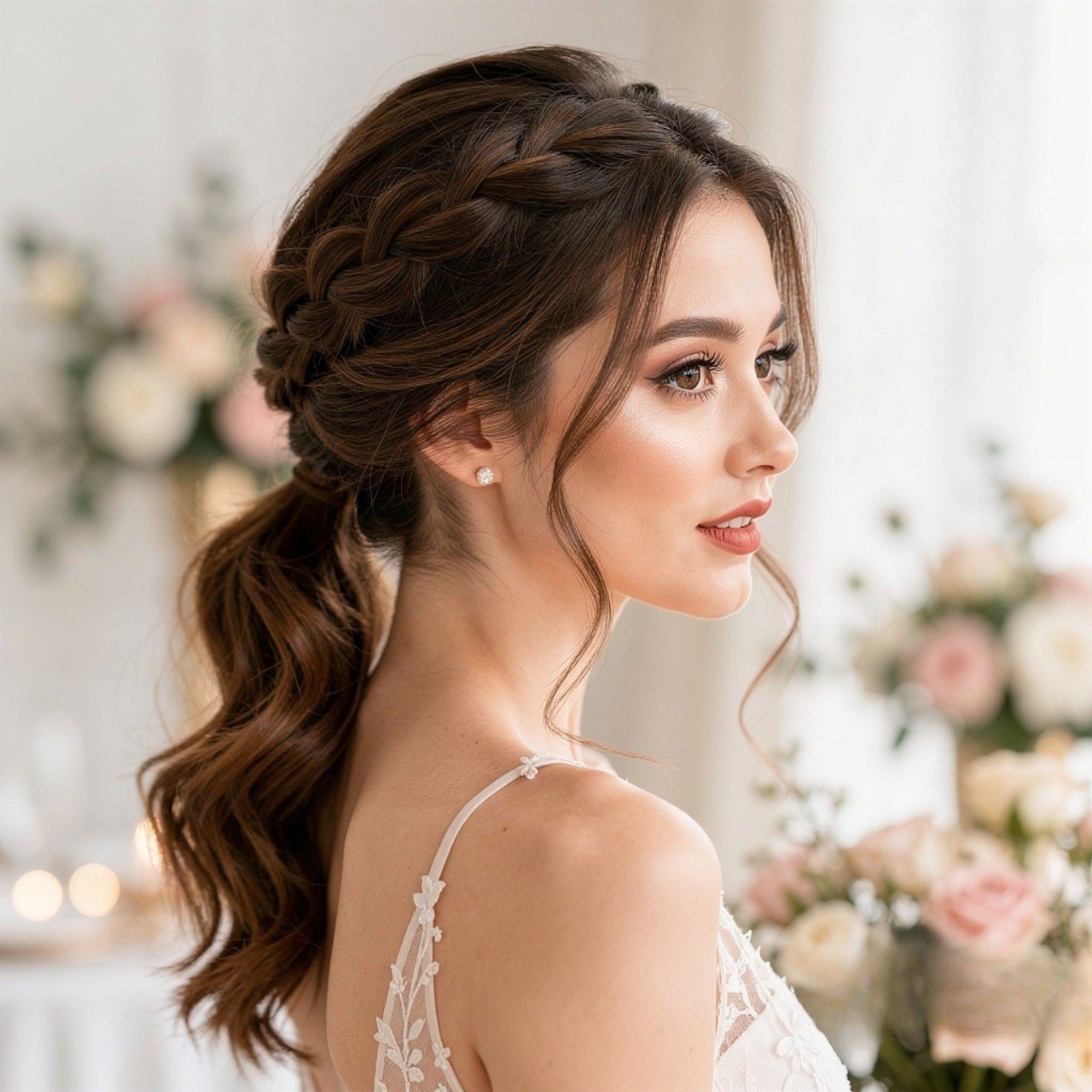 15 Trending Easy Wedding Guest Hairstyles for Elegant Looks 15 Loose Braided Ponytail Wedding Guest Hairstyle