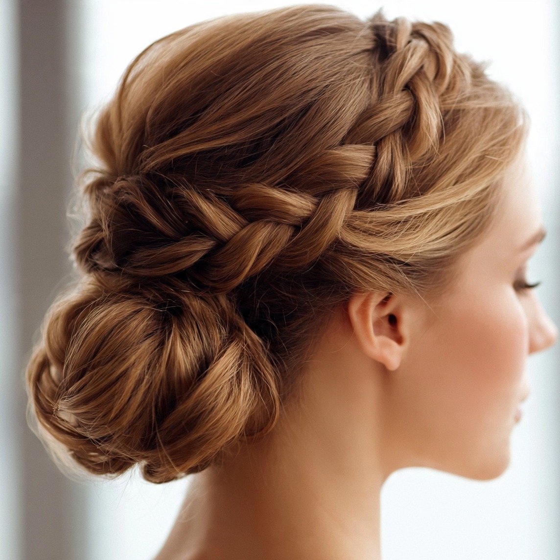 15 Trending Simple Hairstyles for Medium Hair That Are Easy and Stylish 5 Low Braided Bun