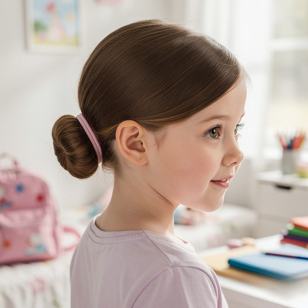 Low Bun Cute Easy Hairstyle