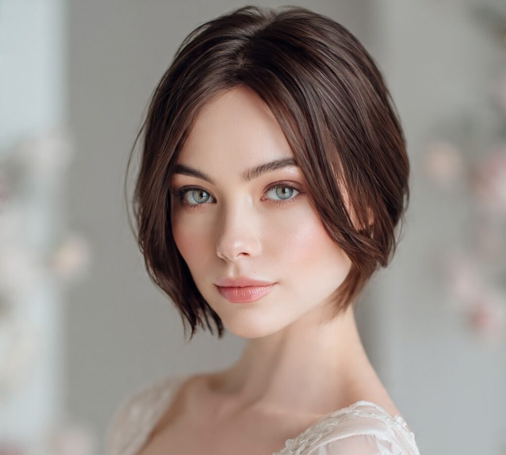 Low Bun on Longer Bob Hair cropped