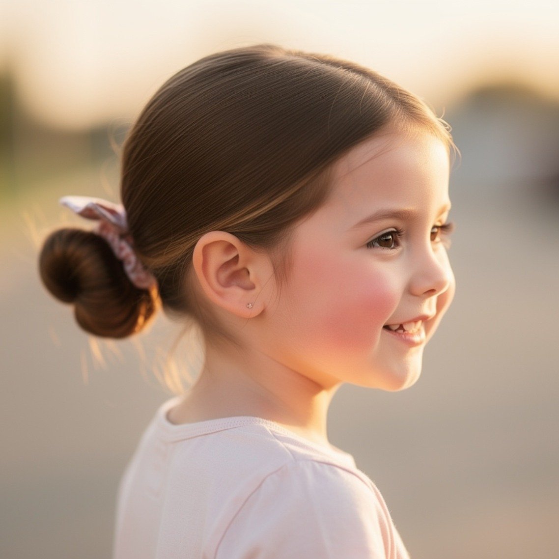 15 Trending Simple Hairstyles for Kids You'll Want to Try Every Day 14 Low Bun