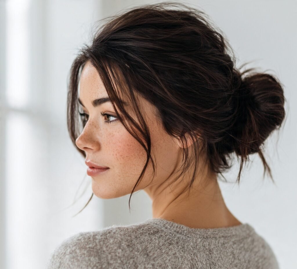 12 Must-Try Simple Hairstyles for Long Hair for a Chic Everyday Look 3 Low Messy Bun cropped