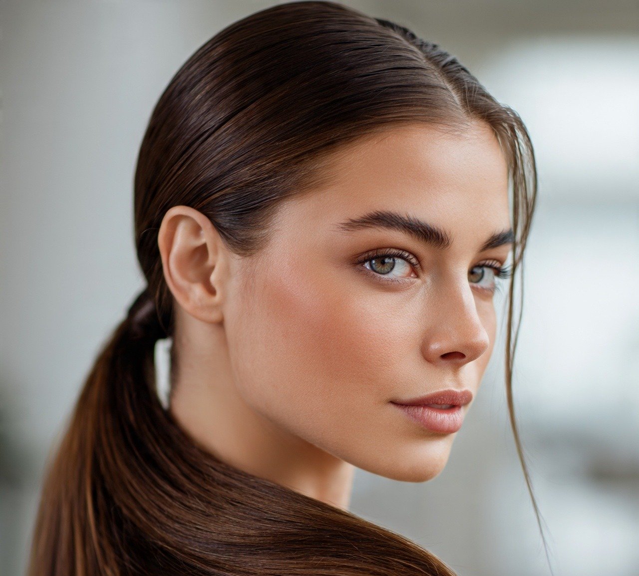 Low Ponytail with Sleek Finish Simple Hairstyle