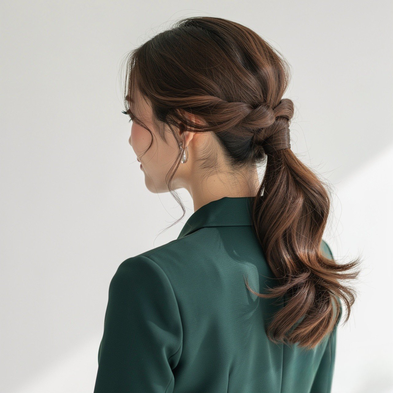Low Ponytail with Twist Easy Summer Hairstyle