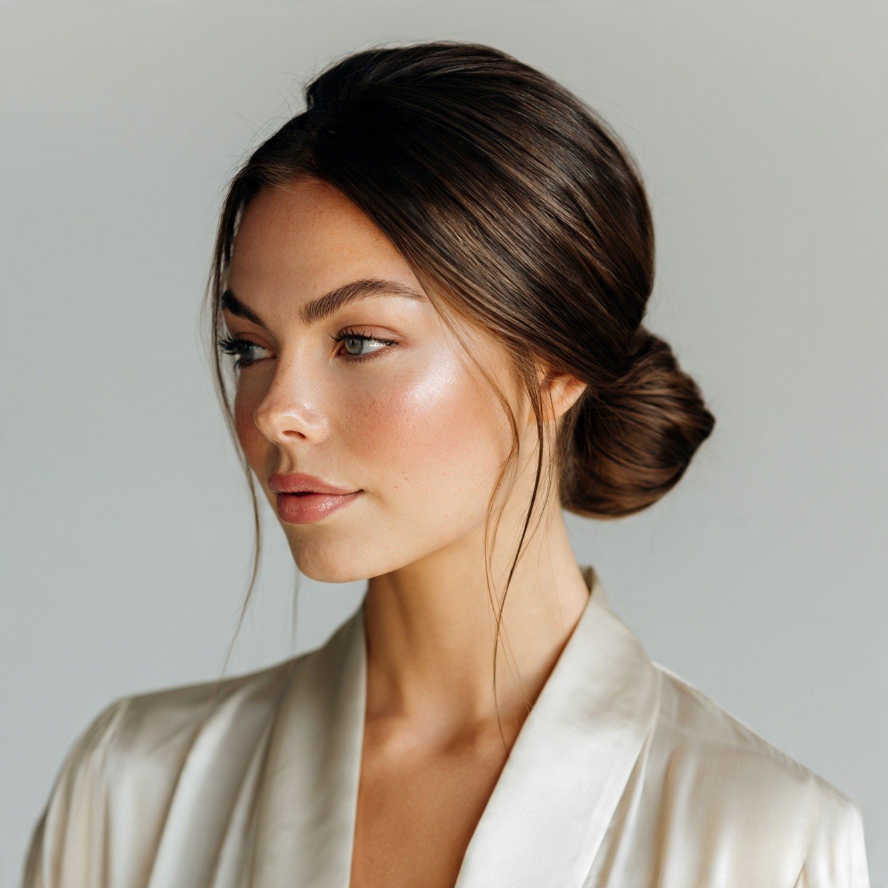 Low Sleek Bun For Thick Hair