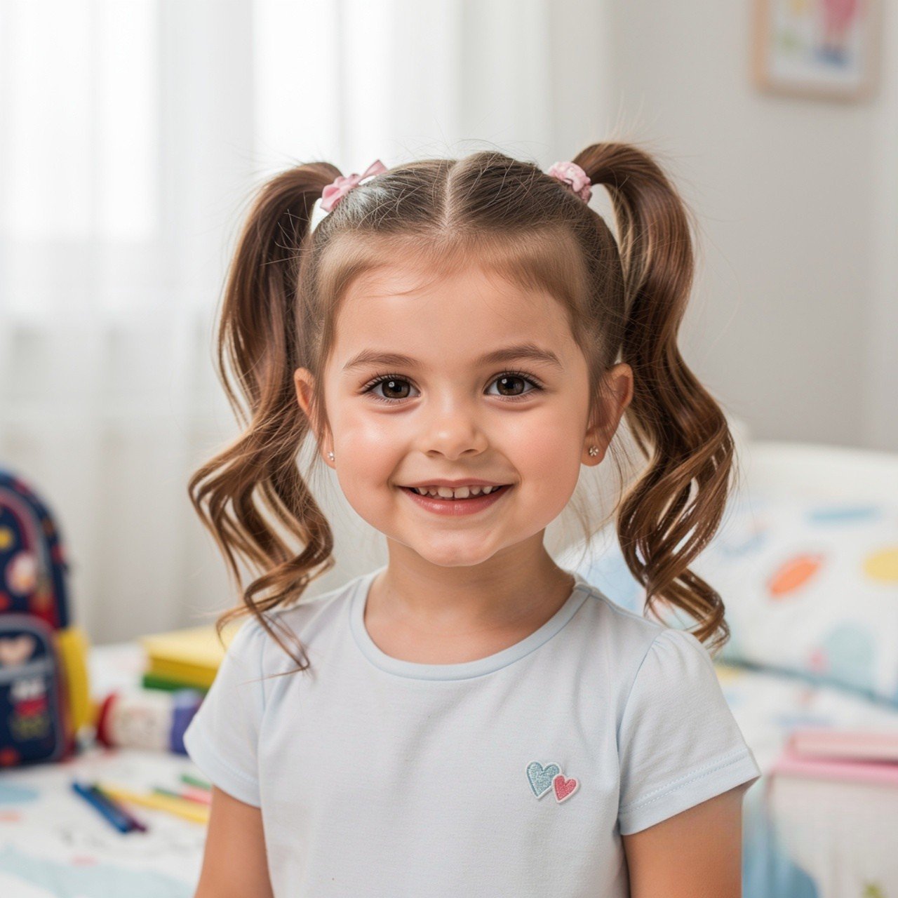 Low Twin Ponytails Cute Easy Hairstyle