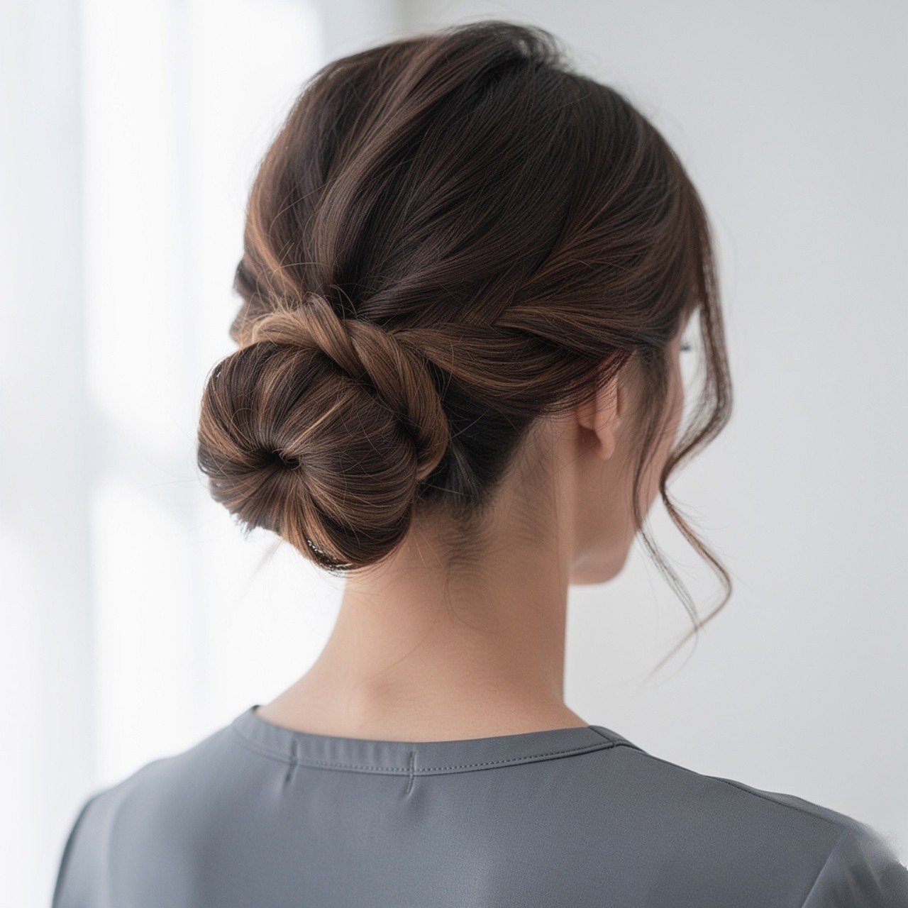 Low Twisted Bun Easy Summer Hairstyle