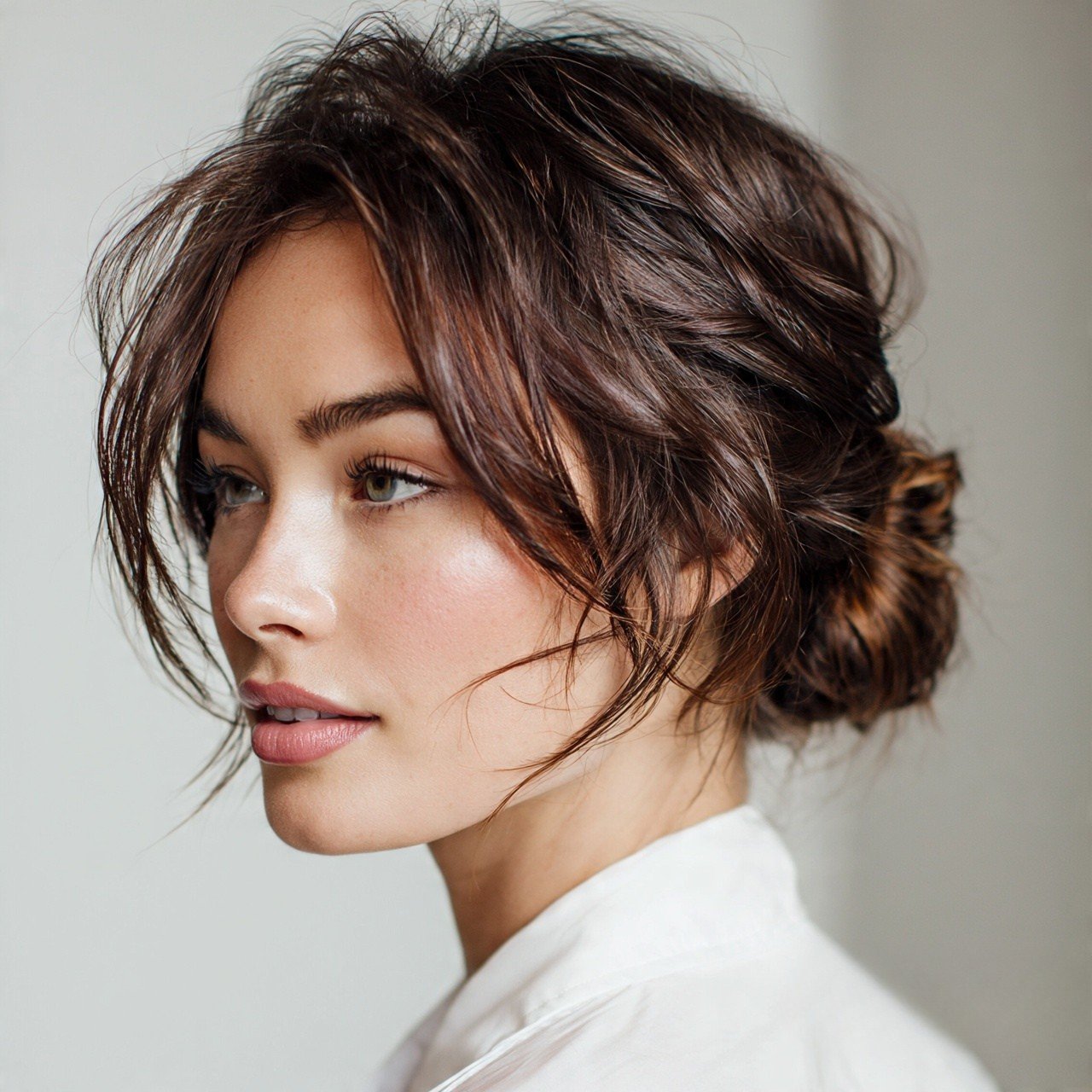 Low Twisted Bun For Short Hair