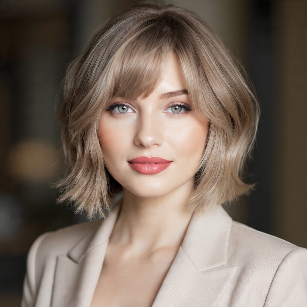 Trending Medium Bob Hairstyles: 15 Gorgeous Ideas Worth Saving on Pinterest 7 Medium Bob with Curtain Bangs