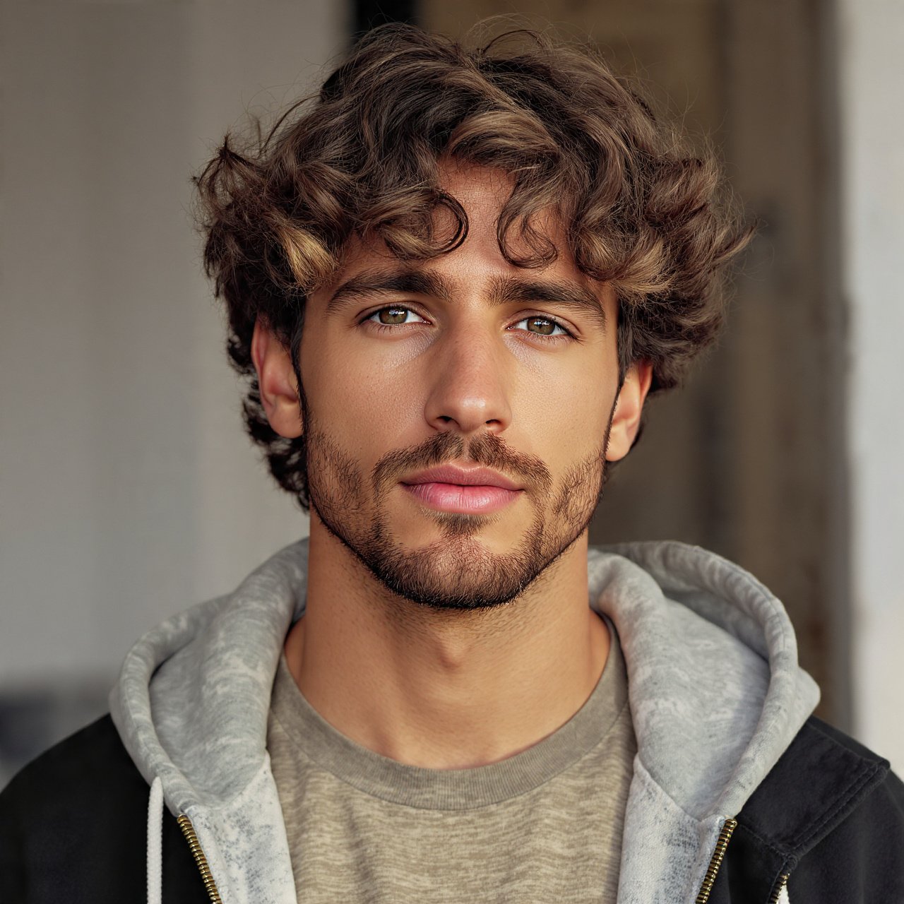 Messy Curly Hairstyle For Men