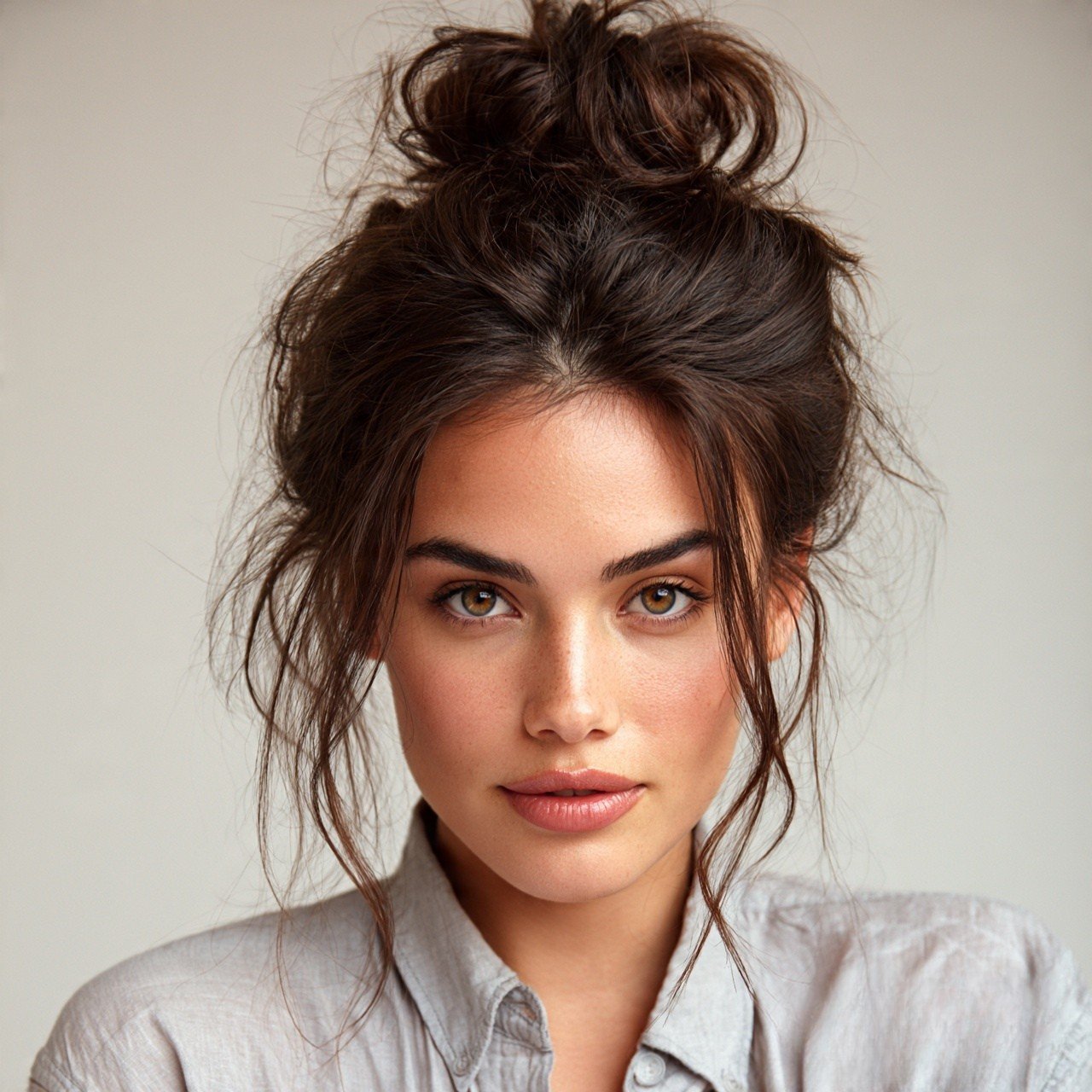 Messy High Bun Cute and Easy Hairstyle
