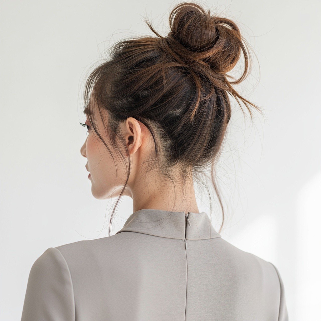 Messy High Bun Easy Summer Hairstyle