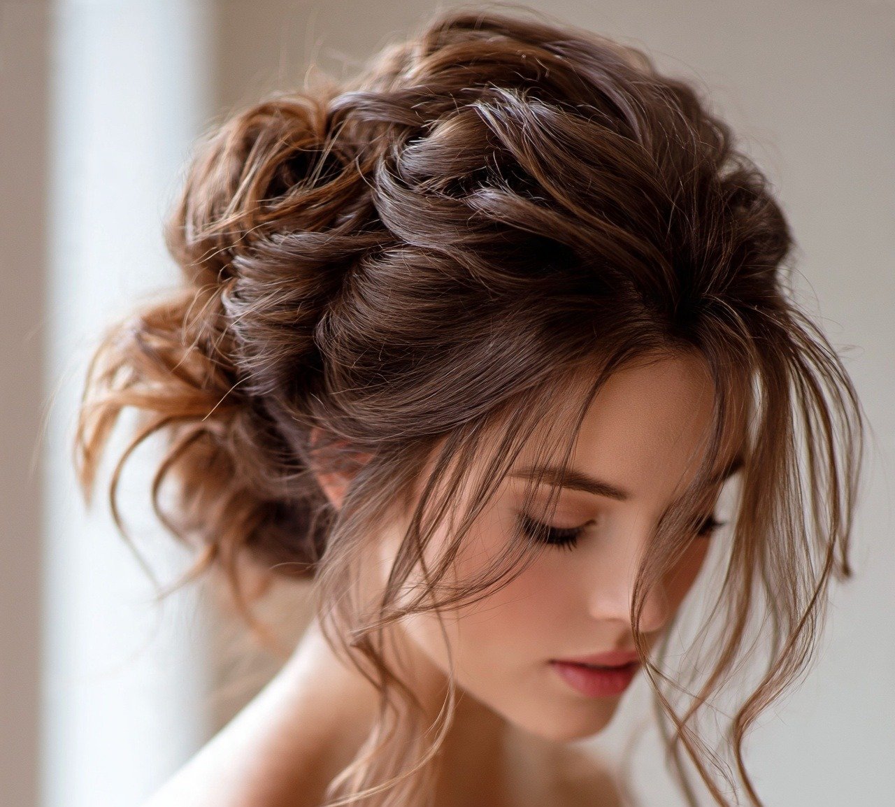 Wedding Hairstyles for Long Hair: 15 Trending Ideas for Your Big Day 8 Messy Romantic Bun With Loose Pieces Wedding Hairstyle For Long Hair