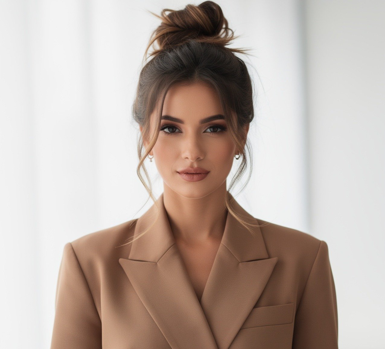 Messy Top Knot Easy Hairstyle for Straight Hair