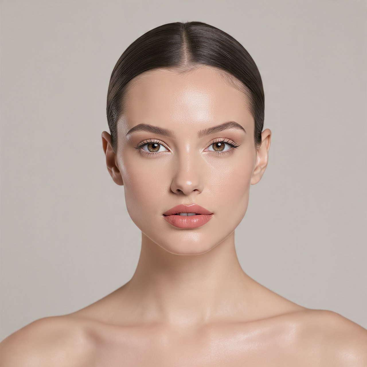 Minimalist Slick Back with Center Part Hairstyle Short Hair 1