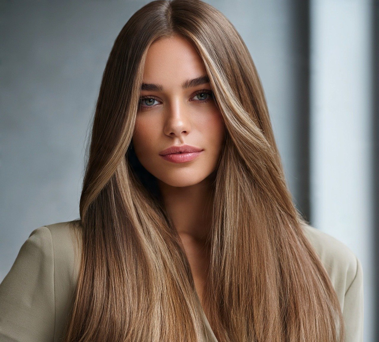 Money Piece Highlights Long Simple Hairstyle
