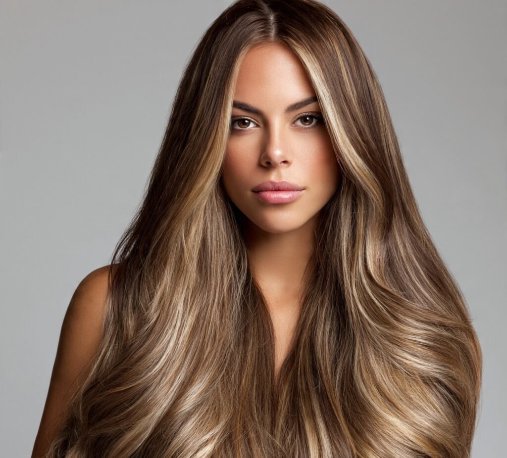 Money Piece Highlights on Long Hair