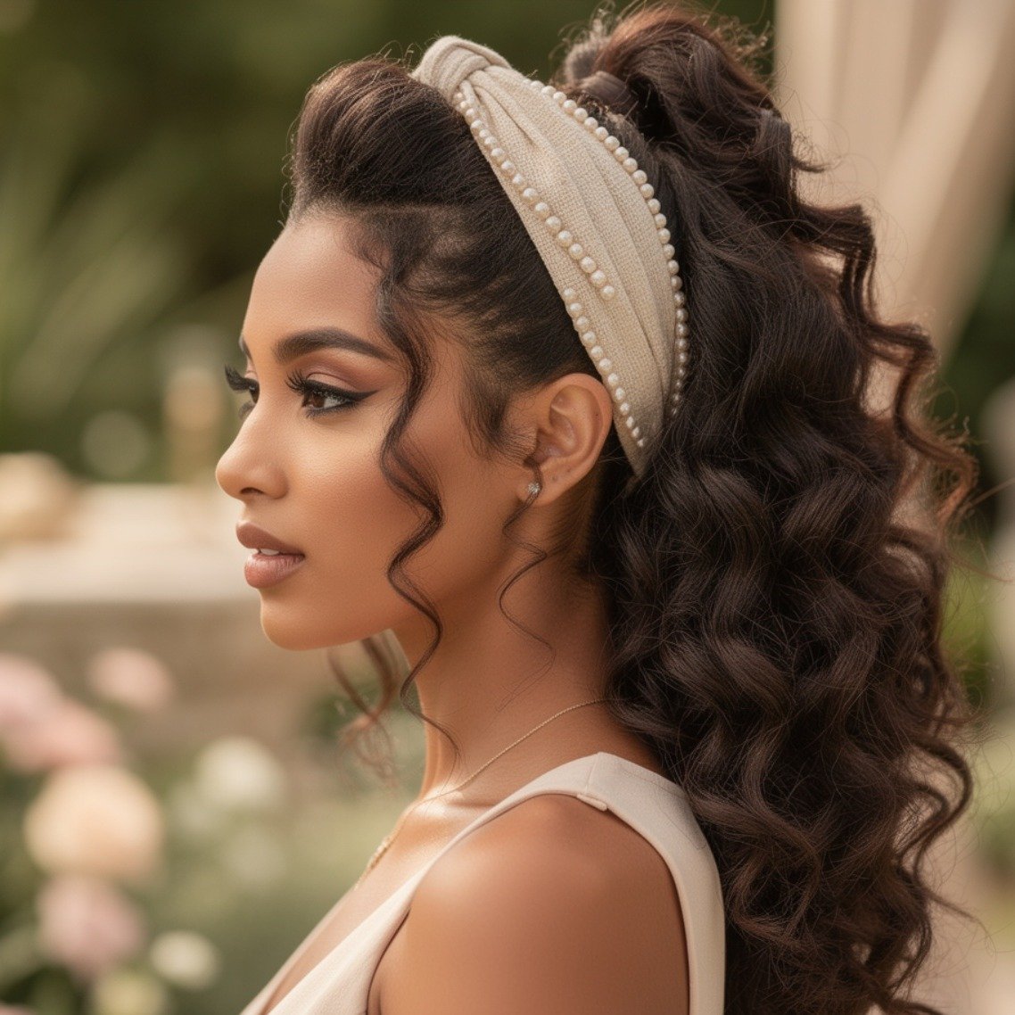 15 Trending Curly Hairstyles Half Up Half Down That Actually Work for Every Curl Type 16 Natural Curly Half Up with Headband