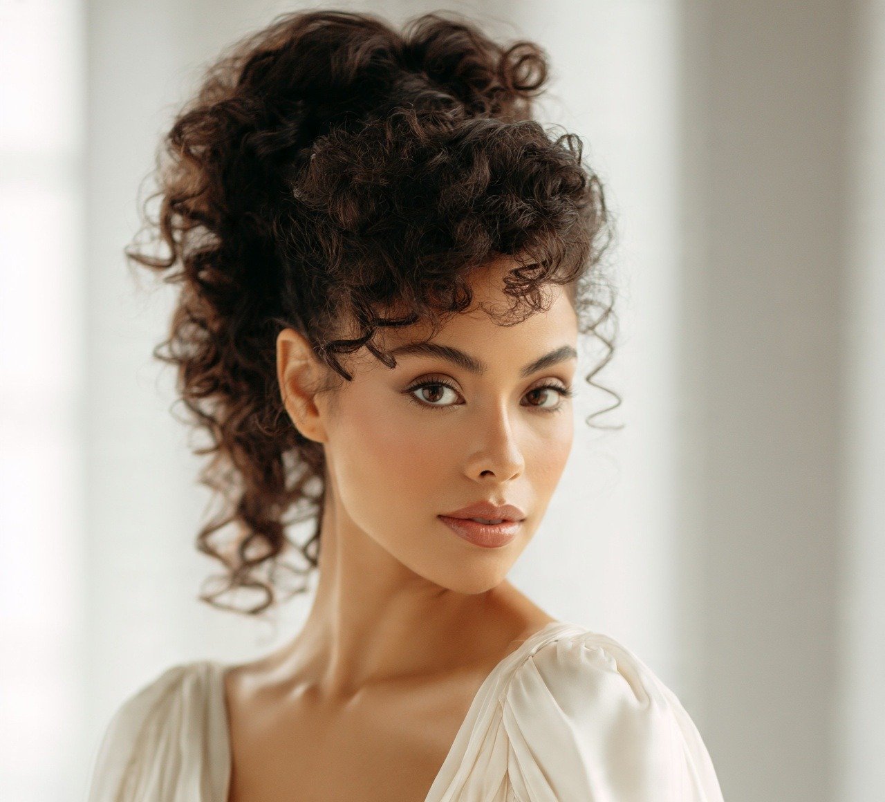 Natural Curly High Puff Ponytail cropped