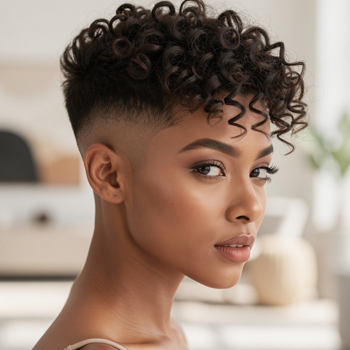 Natural Curly Pixie for Transitioning Hair