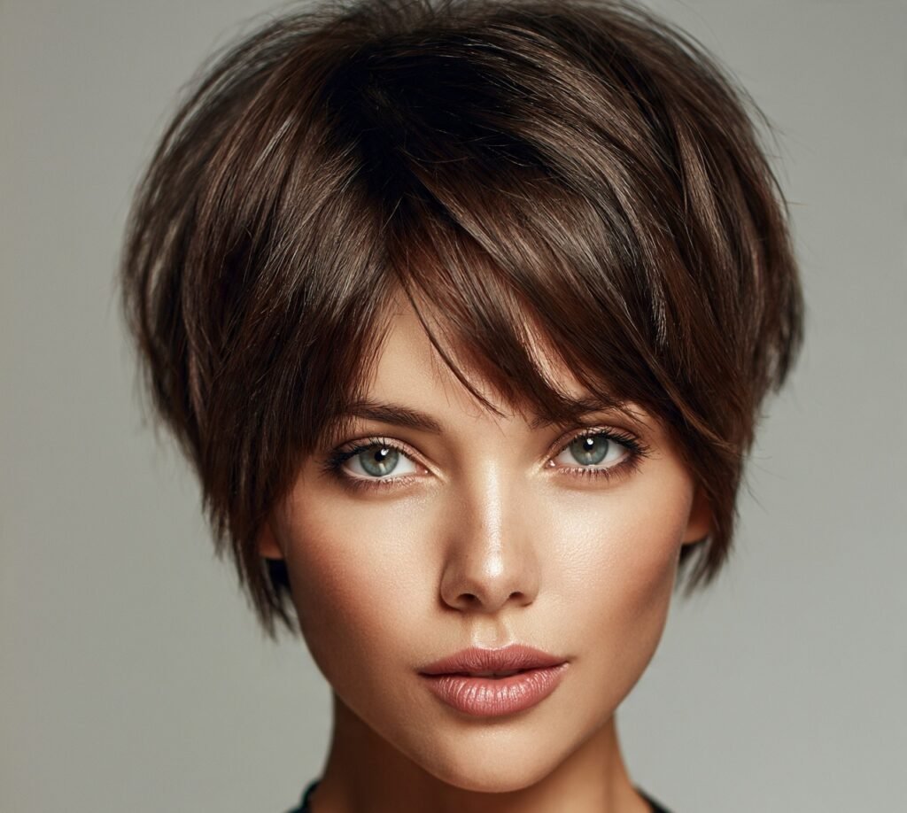 17 Edgy Pixie Bob Hairstyles for Bold, Effortless Style 4 Pixie Bob with Long Bangs