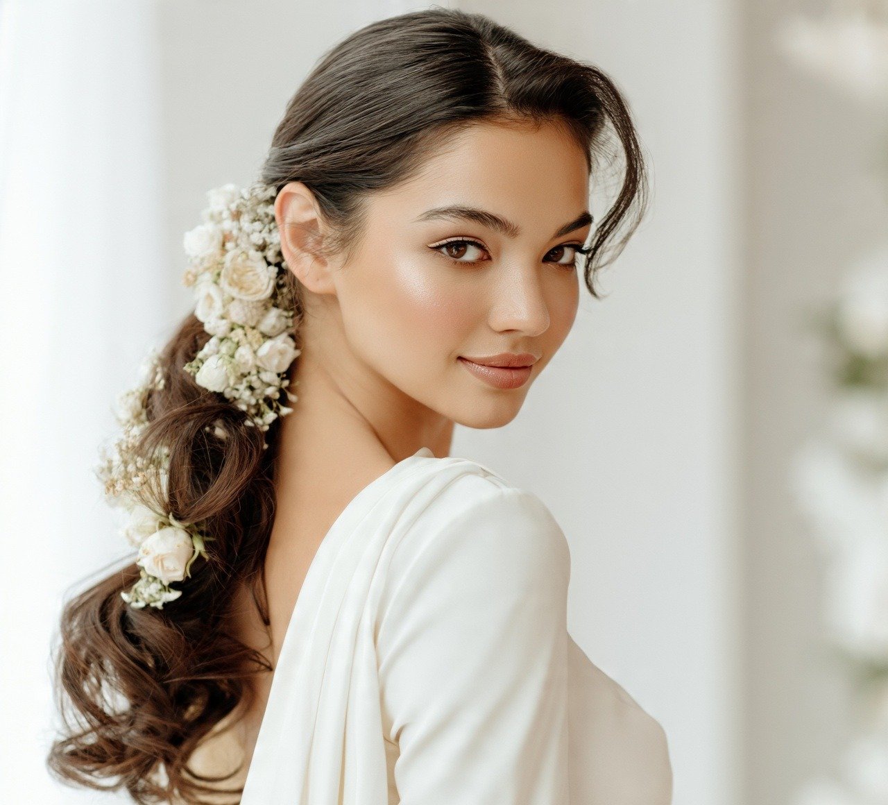 Ponytail with Floral Accents cropped
