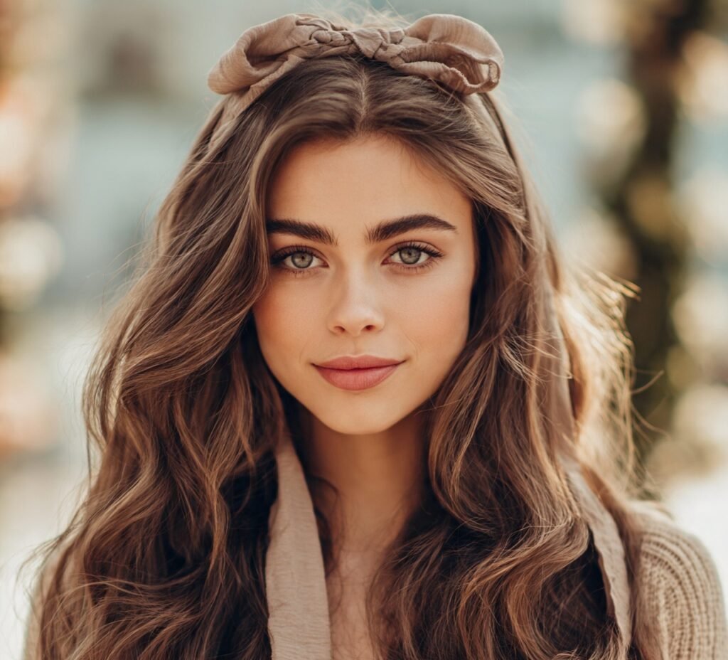 13 Cute Hairstyles for Long Hair to Instantly Elevate Your Style 5 Ribbon Bow Hairstyle cropped