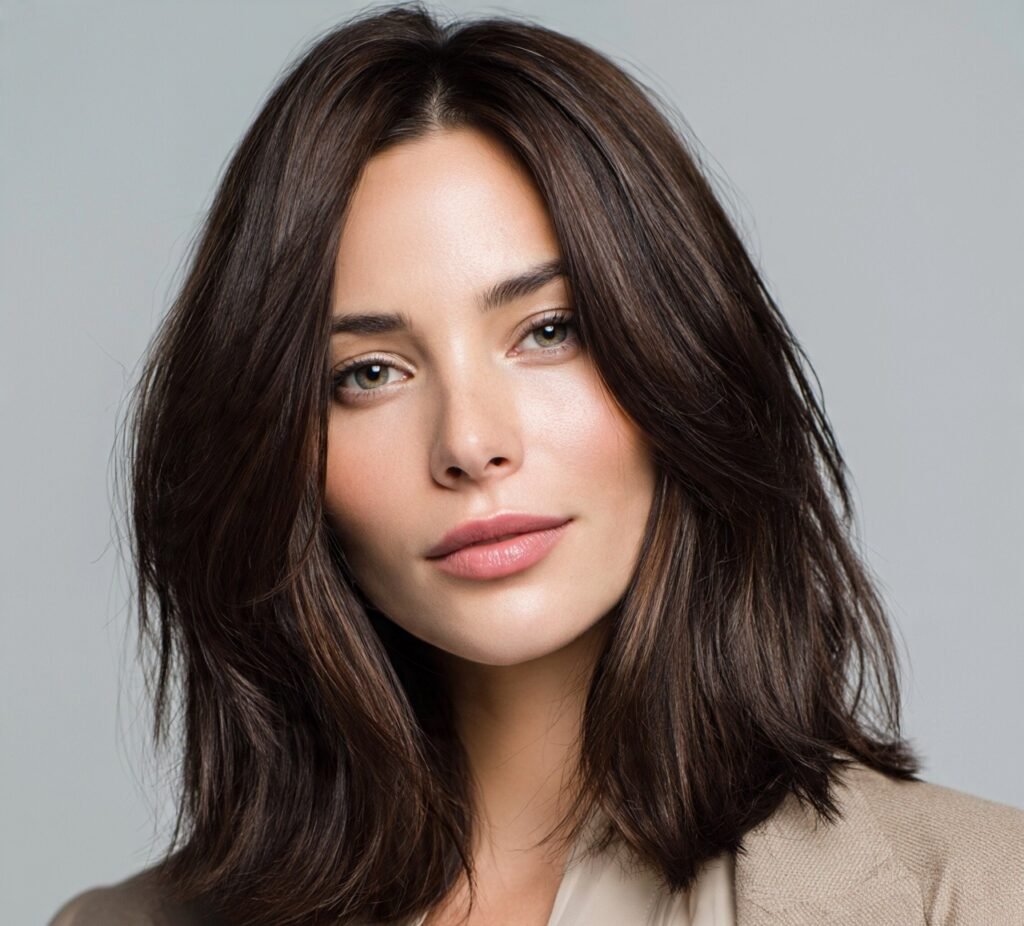 Rich Chocolate Brunette Long Bob
