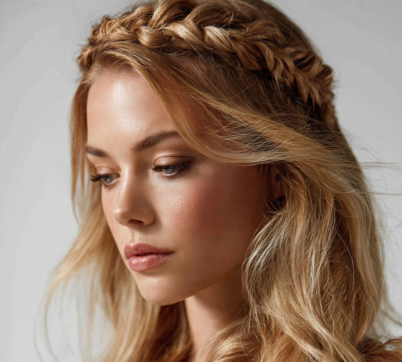 Romantic Braided Crown For Long Hair
