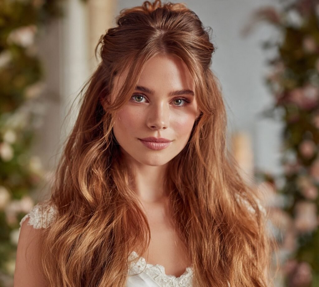 Romantic Half Up Half Down Style cropped