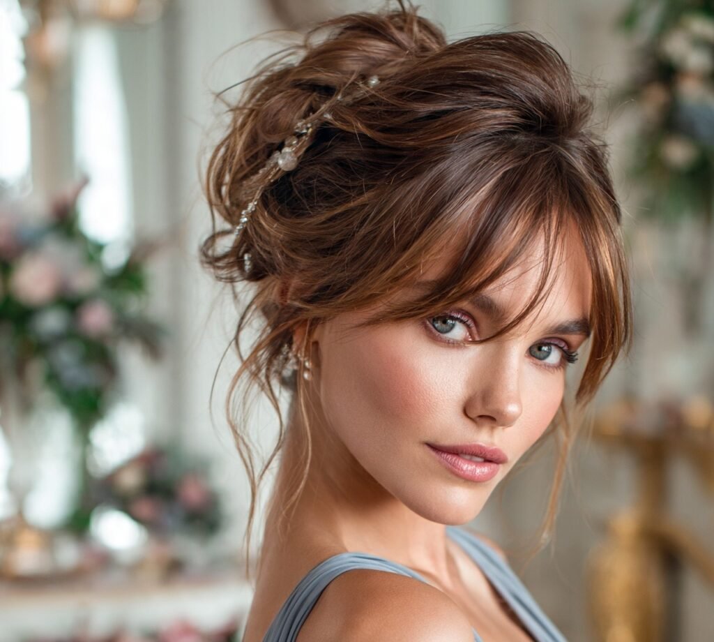 Romantic Loose Updo with Accessories cropped