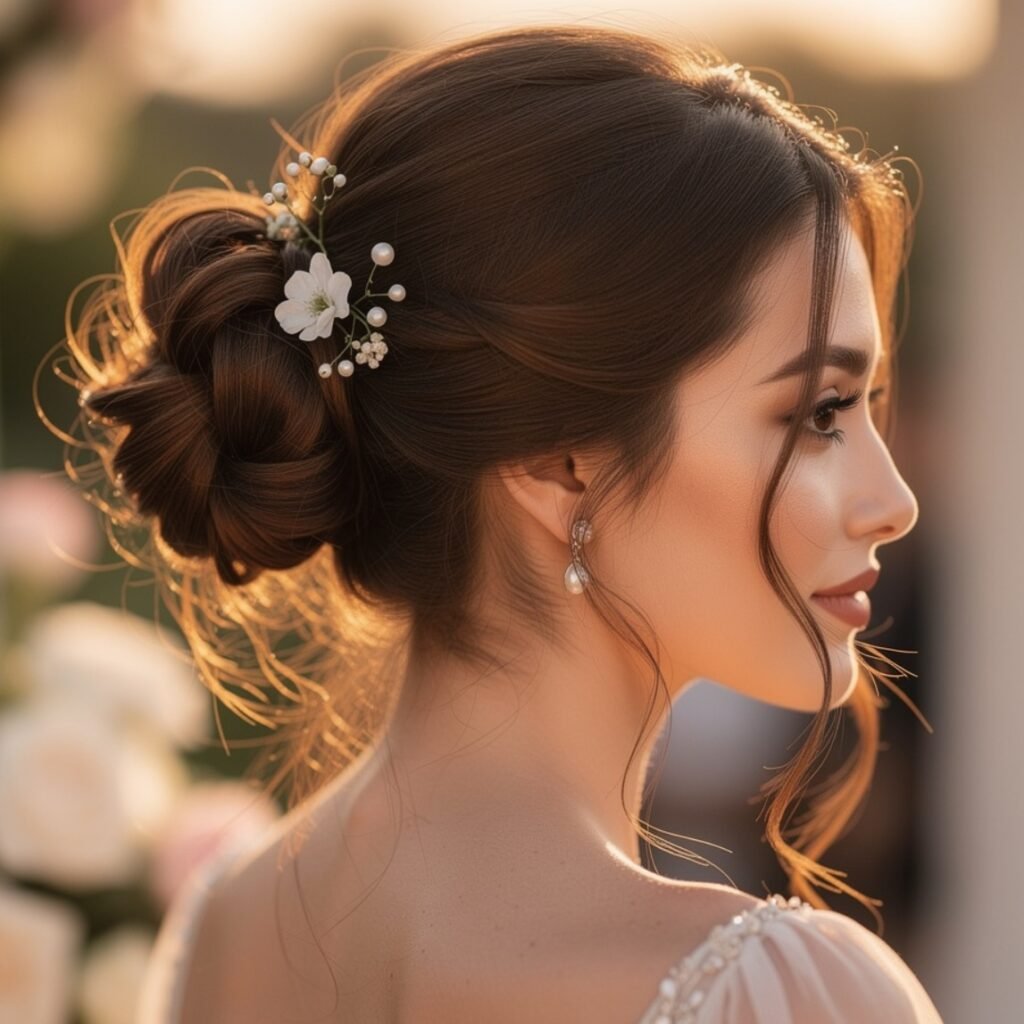 15 Trending Simple Hairstyles for Wedding for Brides, Bridesmaids, and Guests 12 Romantic Messy Bun