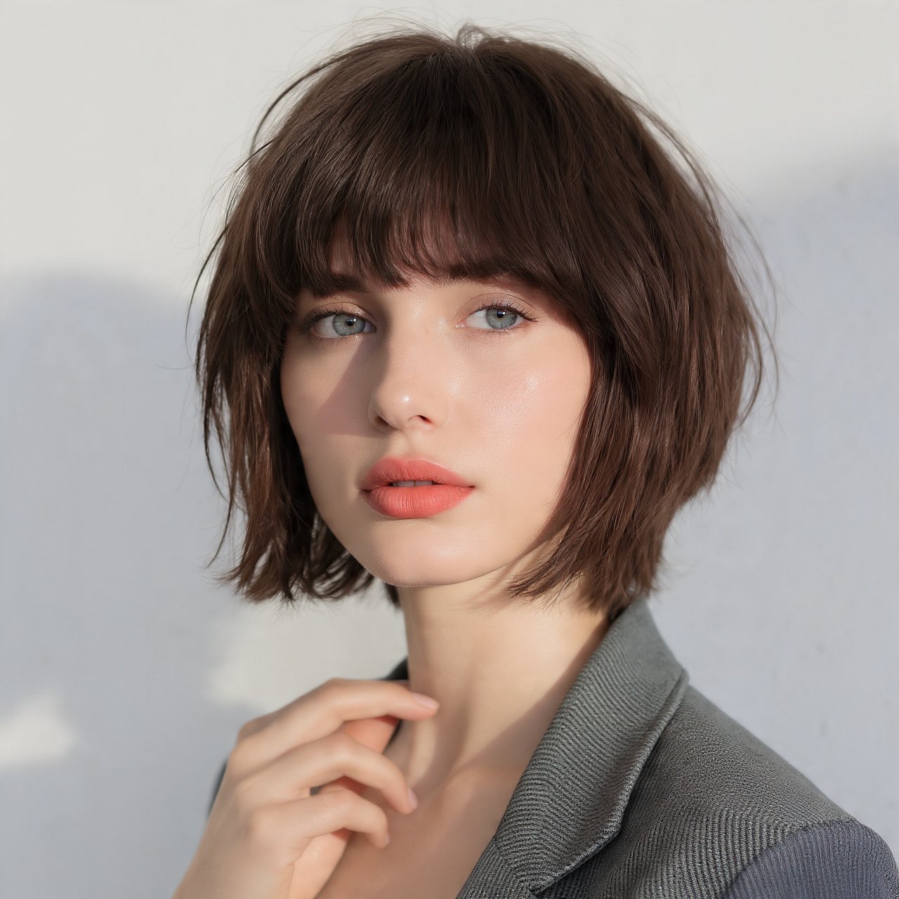 Shaggy Bob Hairstyles: 12 Effortlessly Cool Cuts to Try This Season 6 Shaggy Bob with Bangs Straight Fringe 1