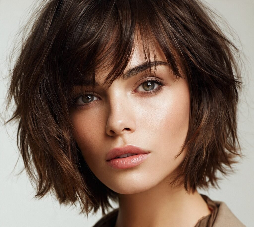16 Trending and Flattering Bob Hairstyles for Round Faces 13 Shaggy Layered Bob