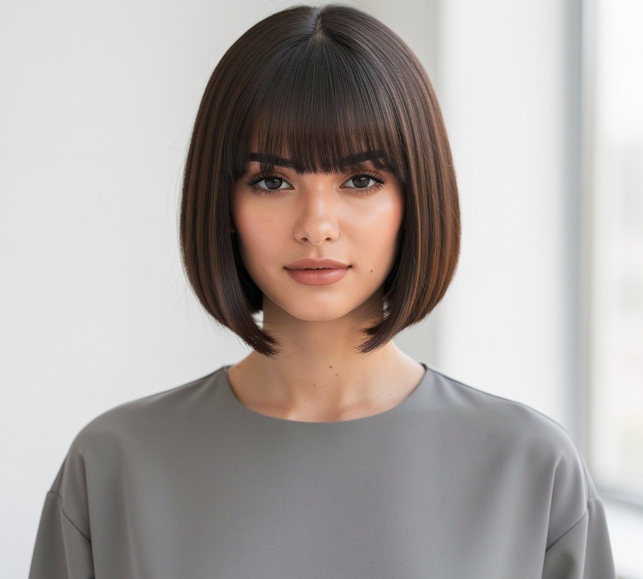 15 Trending Straight Short Hairstyles to Try This Year 7 Short Bob with Curtain Bangs Straight Hairstyle