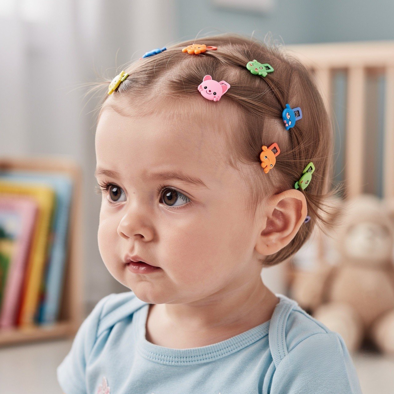 Short Hair Mini Clips Toddler Hairstyle