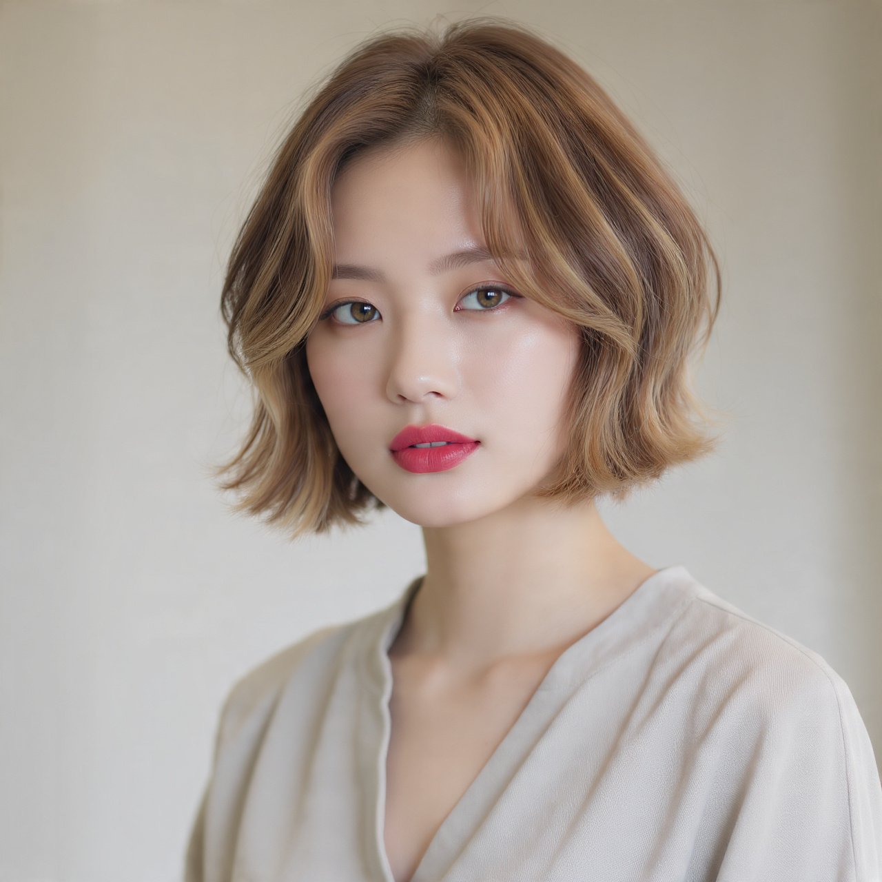 Short Layered Bob with Highlights Hairstyle