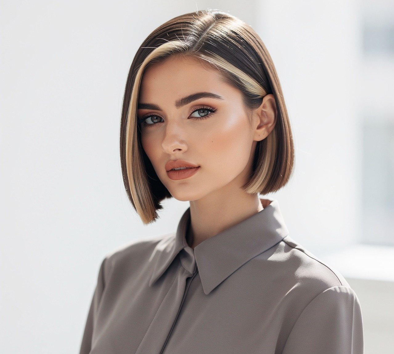 15 Trending Straight Short Hairstyles to Try This Year 13 Short Straight Hair with Money Piece