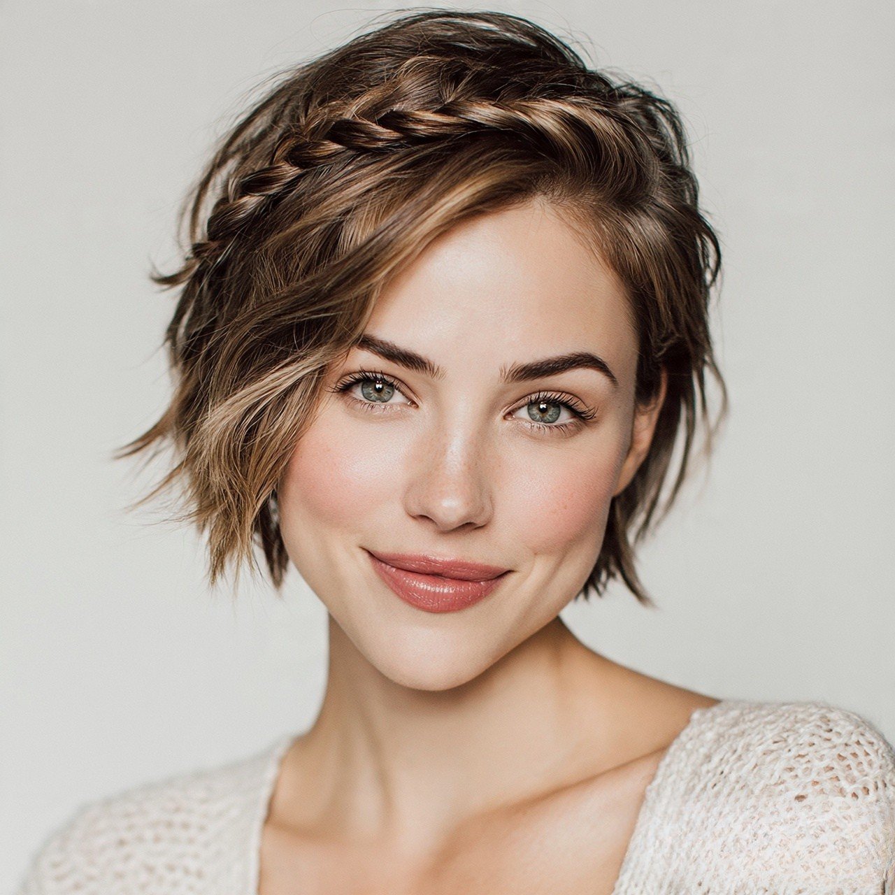 Side Braided Front For Short Hair