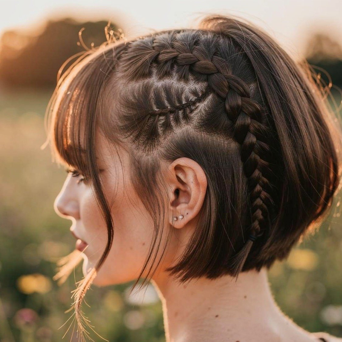 15 Braided Hairstyles Short Hair Lovers Will Want to Try 12 Side Cornrows for Short Hair 1