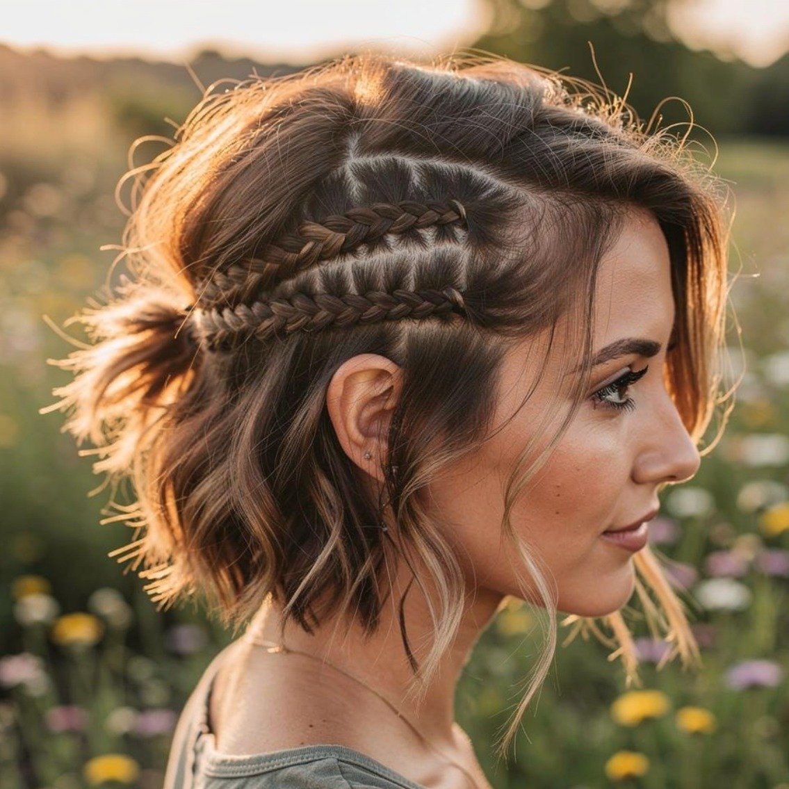 Side Cornrows for Short Hair 2