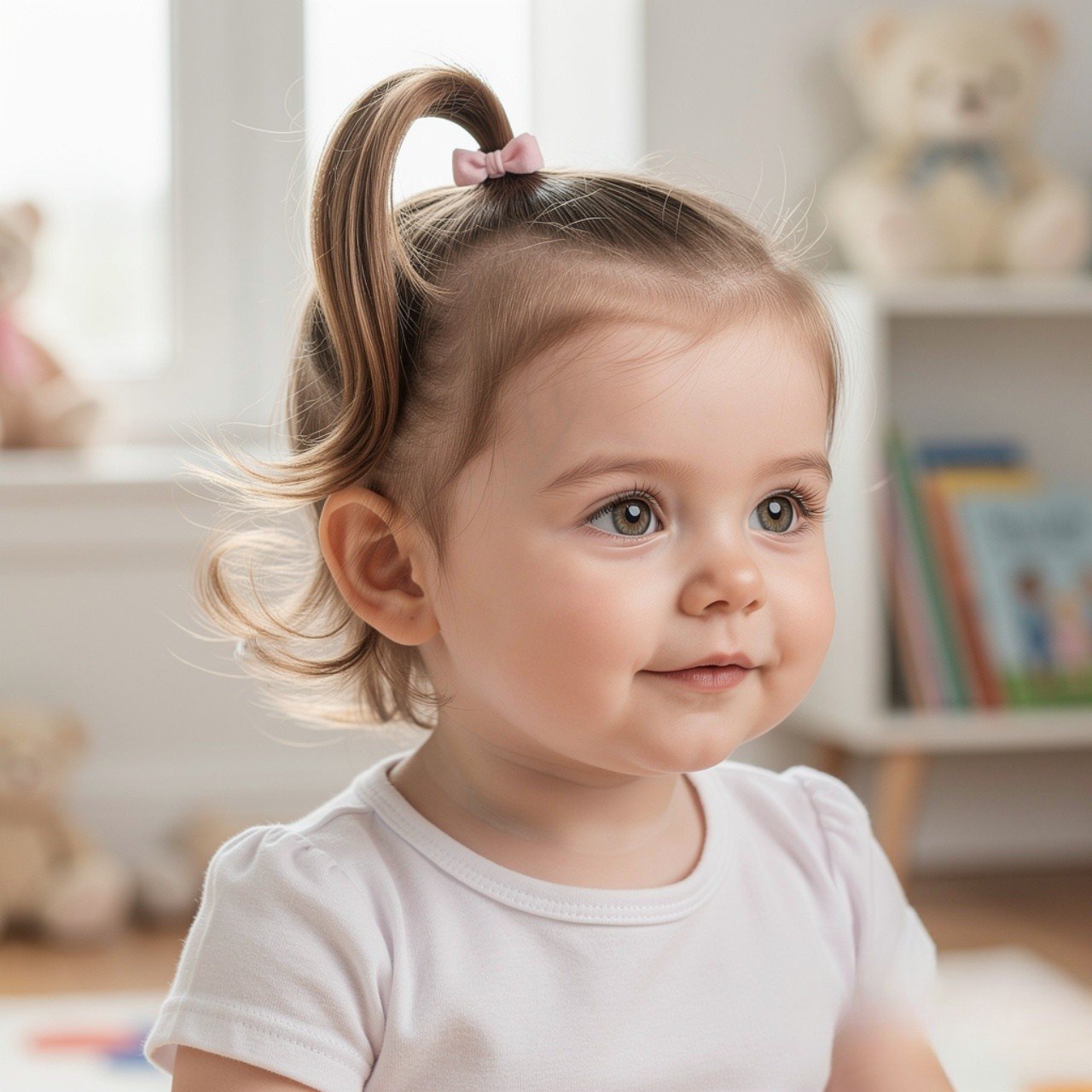 Side Mini Ponytail Toddler Hairstyle