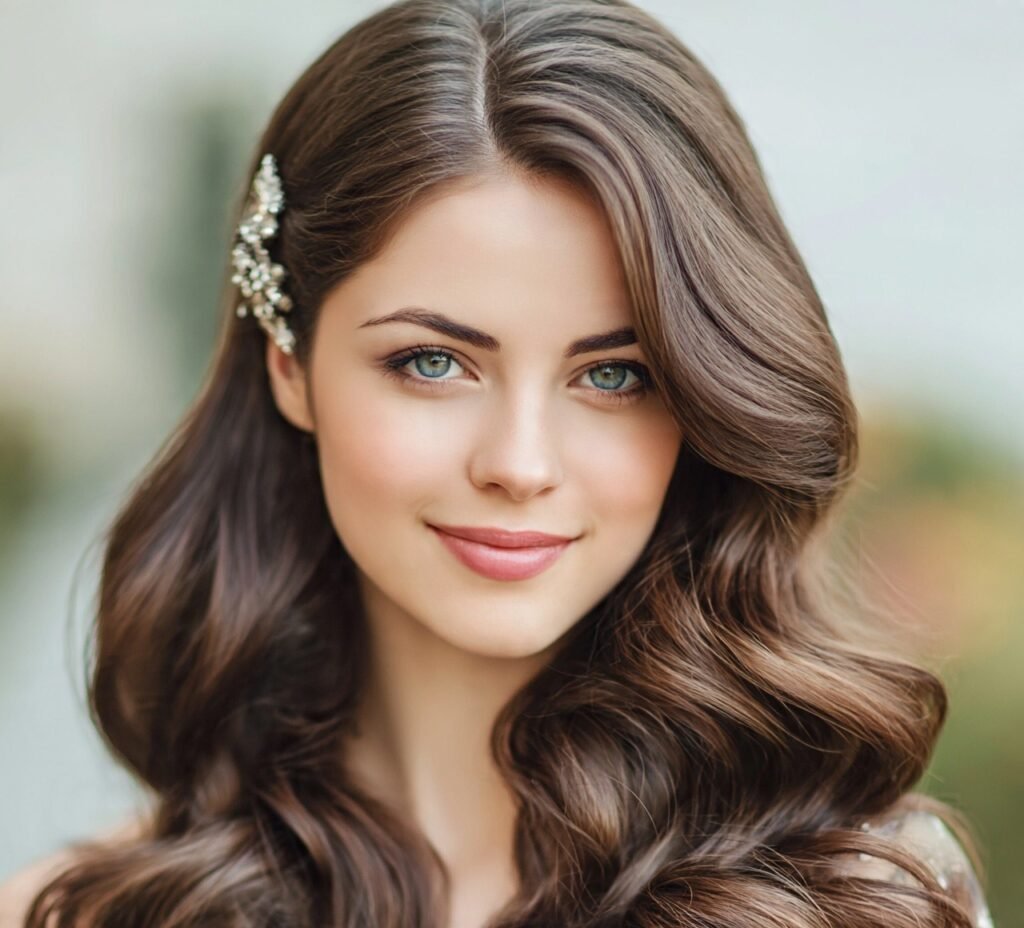 13 Cute Hairstyles for Long Hair to Instantly Elevate Your Style 8 Side Parted Waves with a Pin cropped