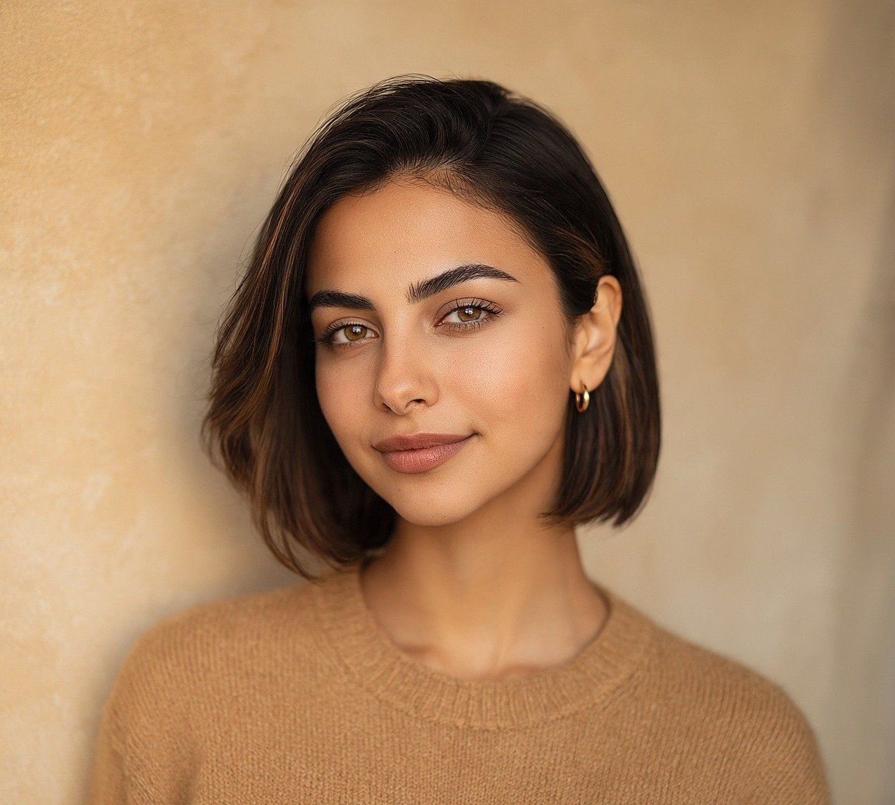 Side-Swept Bob Haircut For Short Hairs